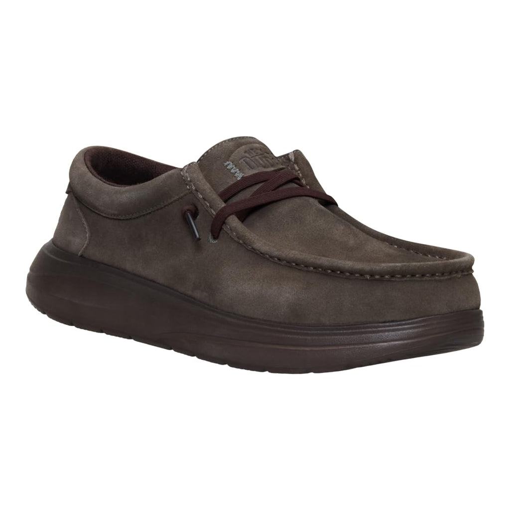 HEYDUDE Wally COMF Suede Major Brown/Mole Brown Size 11, Men’s Shoes, Slip-on Loafers, Comfortable & Light-Weight