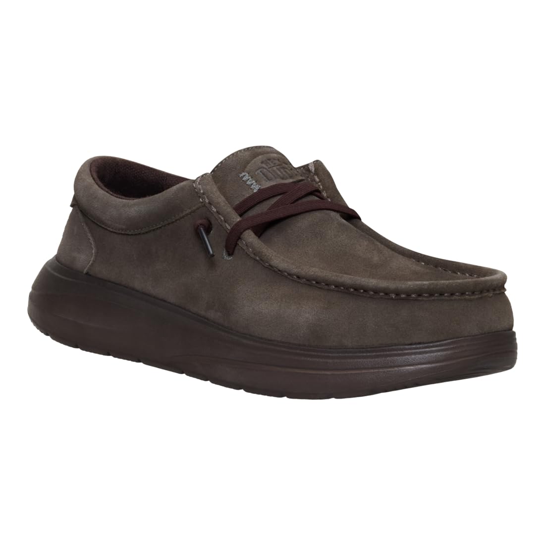 HEYDUDE Wally COMF Suede Major Brown/Mole Brown Size 11, Men’s Shoes, Slip-on Loafers, Comfortable & Light-Weight