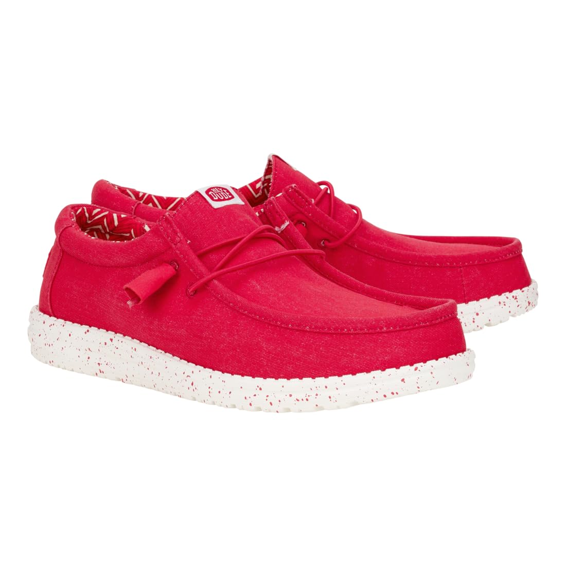HEYDUDE Wally Stretch Canvas Savvy Red Size 11, Men’s Shoes, Men's Slip-on Loafers, Comfortable & Light-Weight