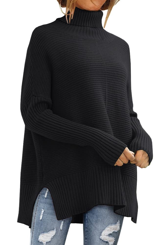 LILLUSORY Womens Turtleneck Oversized Tunic Early Fall Fashion Must Have Sweaters 2025 Casual Long Pullover Plus Size Winter Cute Poncho Cozy Work Old Money Clothes Outfits Clothing Tops Leggings
