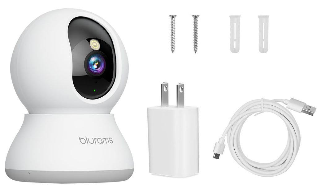 Security Camera 2K, blurams Baby Monitor Dog Camera 360-degree for Home Security w/Smart Motion Tracking, Phone App, IR Night Vision, Siren, Works with Alexa & Google Assistant & IFTTT, 2-Way Audio