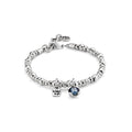 Uno de 50 ATTRACTIVE Bracelet, Sterling Silver-Plated, Blue Faceted Crystal, Lobster Claw Clasp, Charismatic Collection