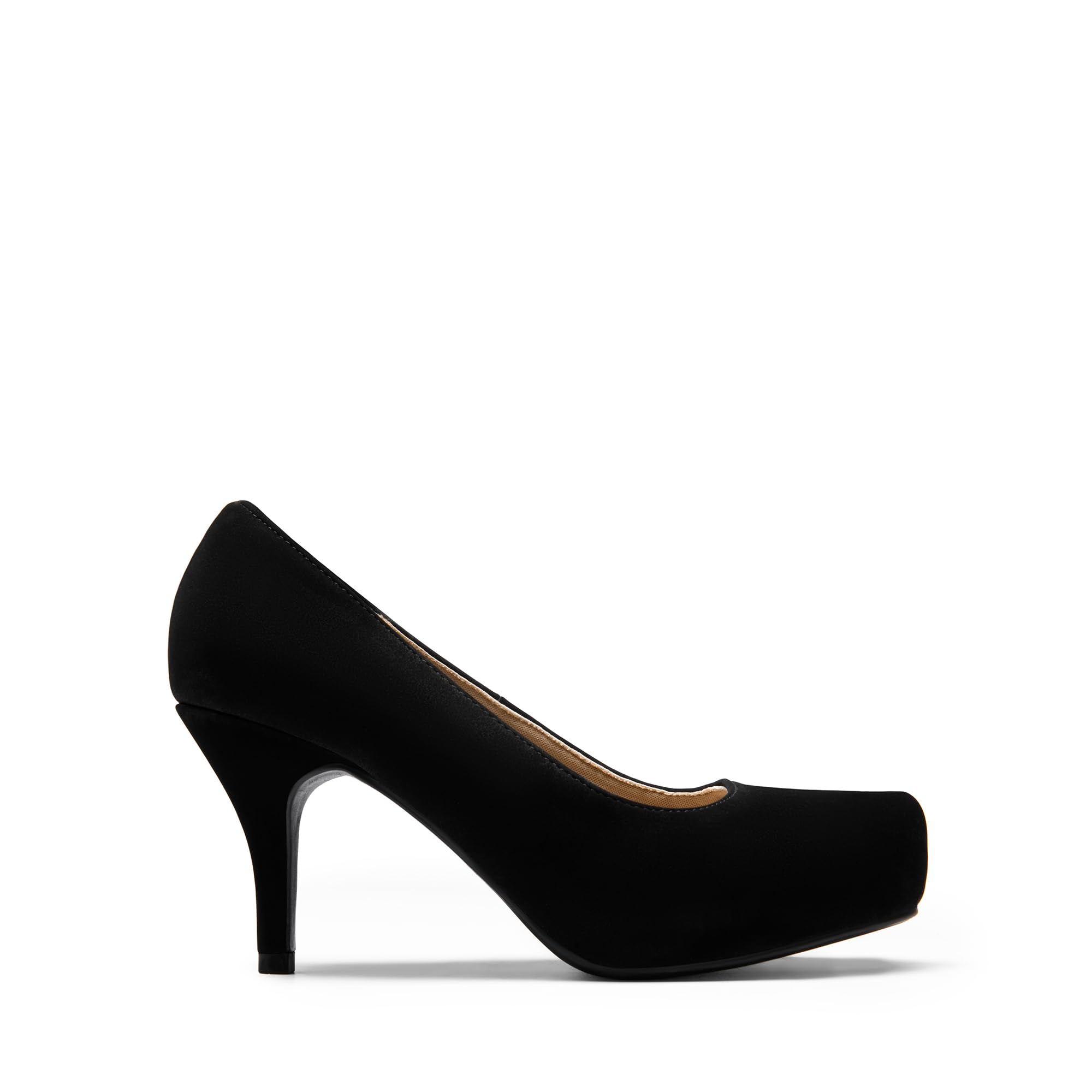 DREAM PAIRS Tiffany Women's Classic Elegant Versatile Low Stiletto Heel Dress Platform Pumps Shoes,Size 12,Black/Nubuck,TIFFANNY
