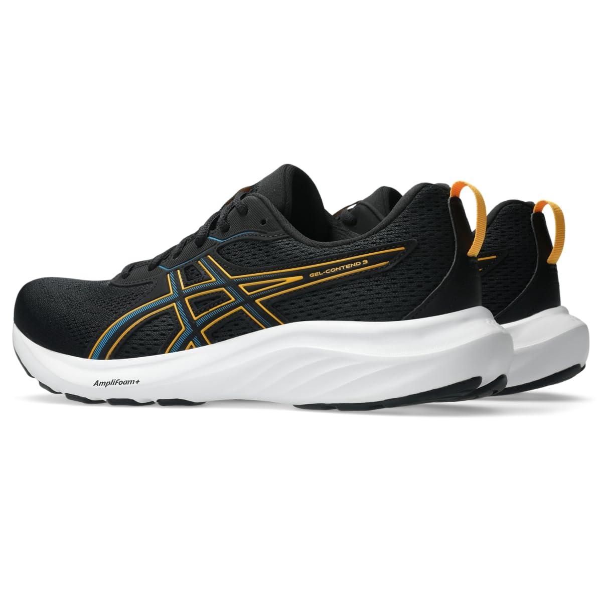 ASICS Men's Gel-Contend 9 Running Shoes, 10.5, Black/YAMABUKI