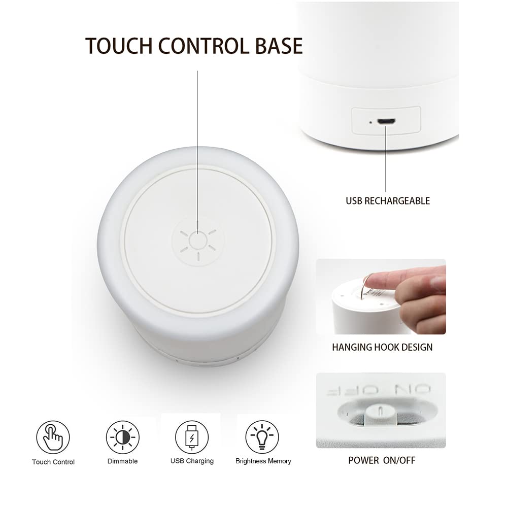 G Keni Nursery Night Light for Baby, Portable LED Touch Night Lamp for Kids and Adult, Breastfeeding, Sleep Aid, USB Rechargeable Nursing Lamp, Bedside Dimmable Warm Night Light, Soft Eye Caring