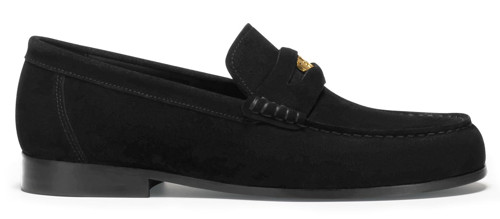 Journey West Suede Slip-on Penny Loafers Shoes for Men Black US 9.5