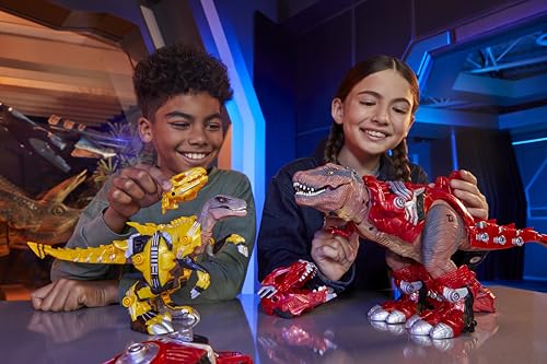 Armorsaurs Armor-Up Yellow Raptor Dinosaur Blaze Toy Figure with 7 Removable Armor Pieces and Tail-Triggered Chomp Action, 7" H x 15.2" L, Kids, Boys, Girls, Ages 6+