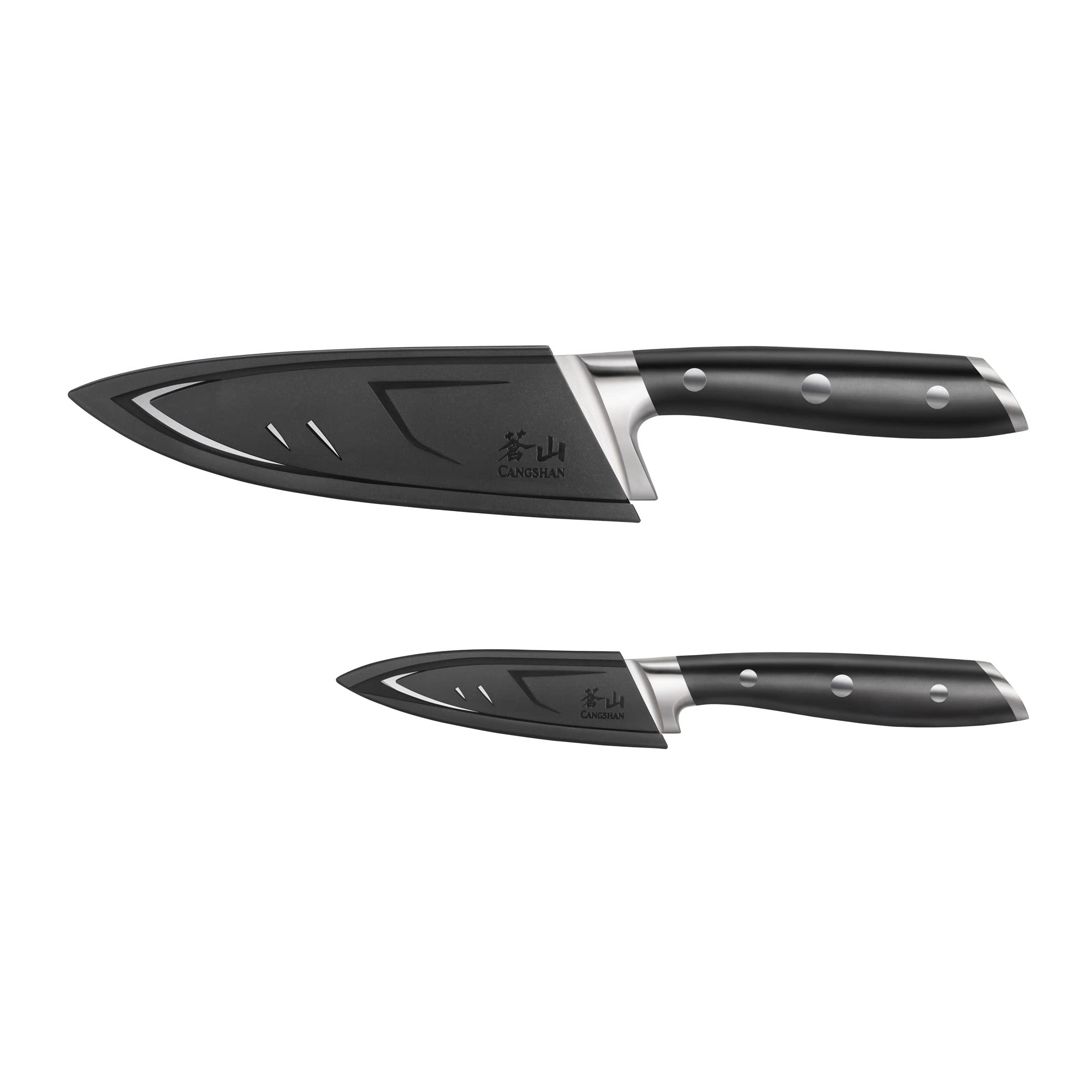 Cangshan ALPS Series 502797 German Steel Forged 2-Piece Starter Set with Sheaths, Black