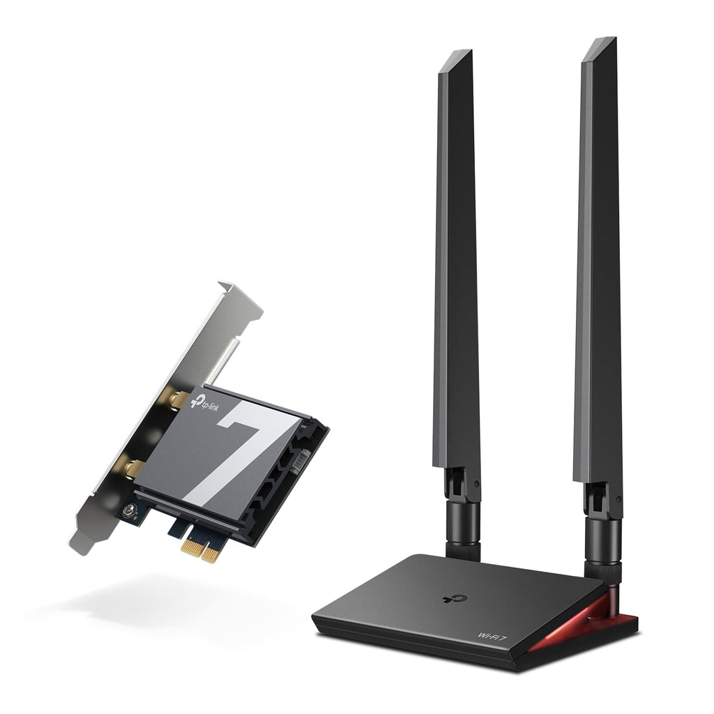 TP-Link WiFi 7 BE9300 PCIe WiFi Card for Desktop PC(Archer TBE550E), Tri-Band Wireless Adapter, Bluetooth 5.4, Multicolor Status LED, Supports AMD/Intel Motherboard, Not Compatible with Windows 10