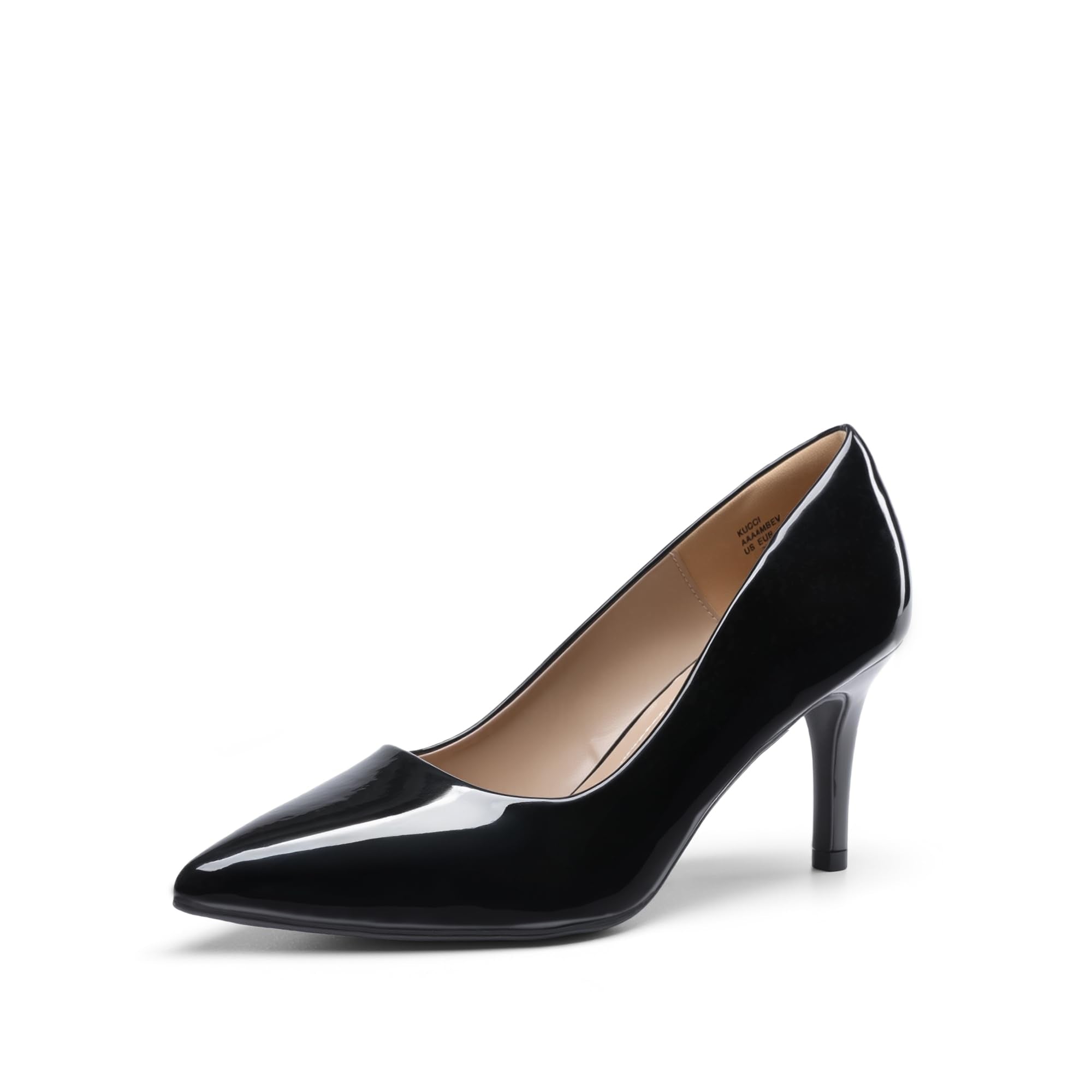 DREAM PAIRS Women's High Stiletto Heels Closed Pointed Toe Dress Pumps Shoes for Wedding Work Office Business, 3 Inches,Size 9.5,Black/Pat,KUCCI