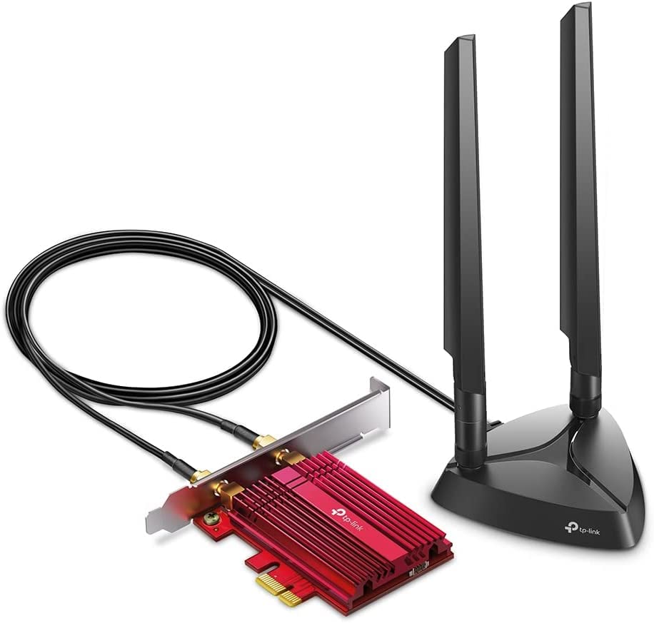 TP-Link WiFi 6E Intel AX210 AXE5400 PCIe WiFi Card for PC Archer TXE75E- Tri Band Wireless Adapter for Desktop PC w/Magnetic Base Dual Antenna, Bluetooth 5.3(USB Port), WPA3, MU-MIMO, OFDMA, 802.11ax