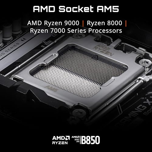 GIGABYTE B850 Eagle WIFI6E AMD AM5 ATX Motherboard, Support AMD Ryzen 9000/8000/7000 Series, DDR5, 8+2+2 Power Phase, 3X M.2, PCIe 5.0, USB-C, WIFI6E, GbE LAN, EZ-Latch, 5-Year Warranty
