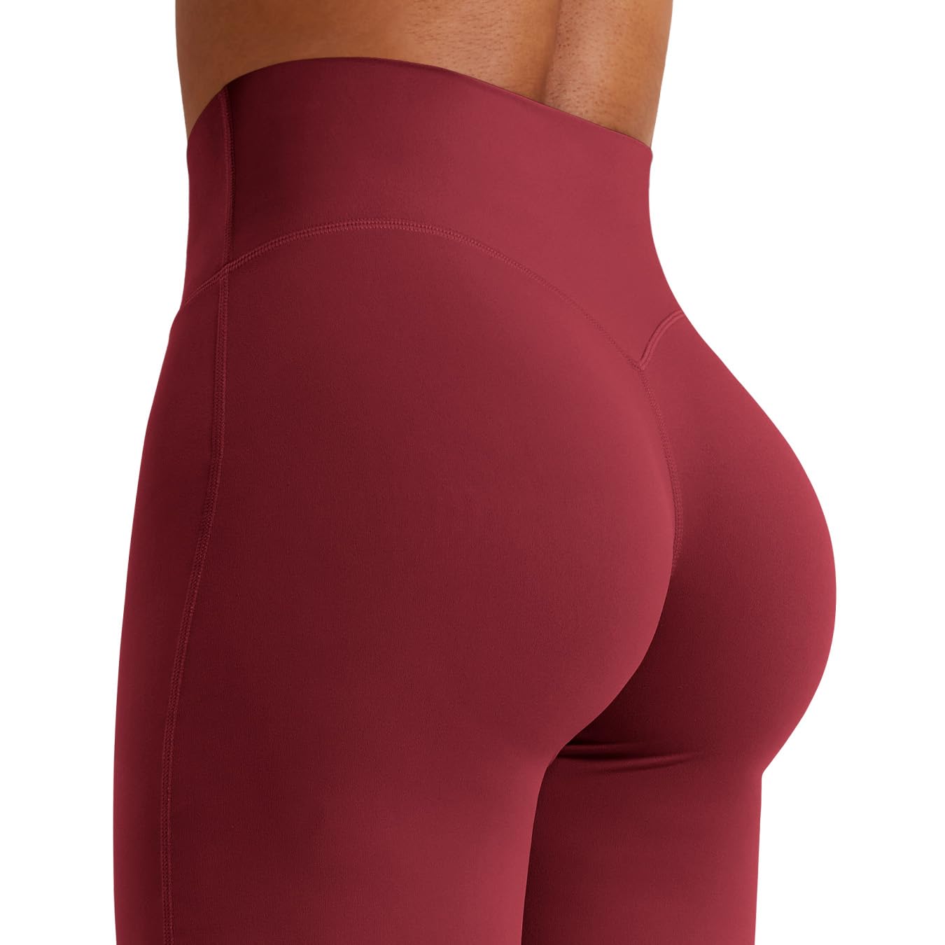 YEOREO Workout Leggings Womens No Front Seam Straight Leggings 29" High Waist Buttery Eddiy Gym Yoga Pants Ancora Red S