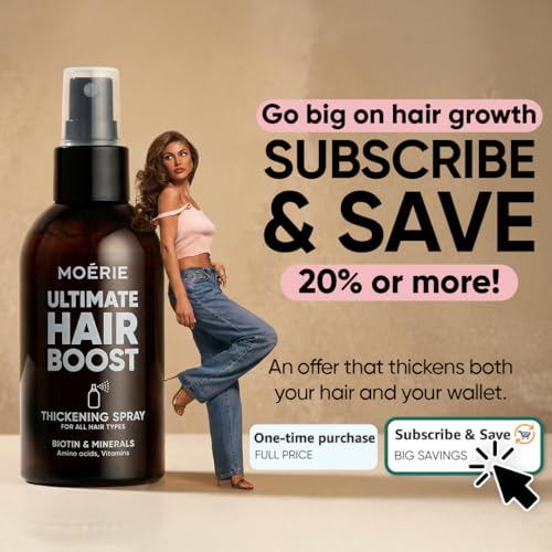 Moerie Hair Growth Spray for Men and Women, Hair Loss Solution with Biotin and Rosemary, Thickening Serum for Hair Regrowth and Thinning Hair - Ultimate Scalp and Growth Care