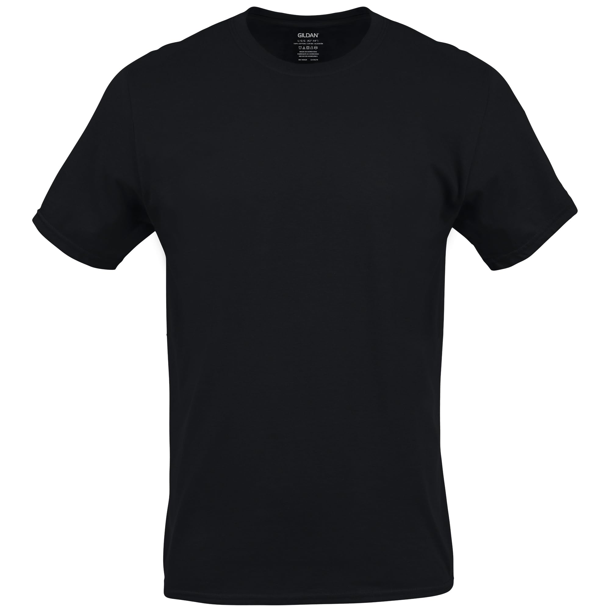 Gildan Men's Crew T-Shirts, Multipack, Style G1100, Black/Sport Grey/Charcoal (5-Pack), Large