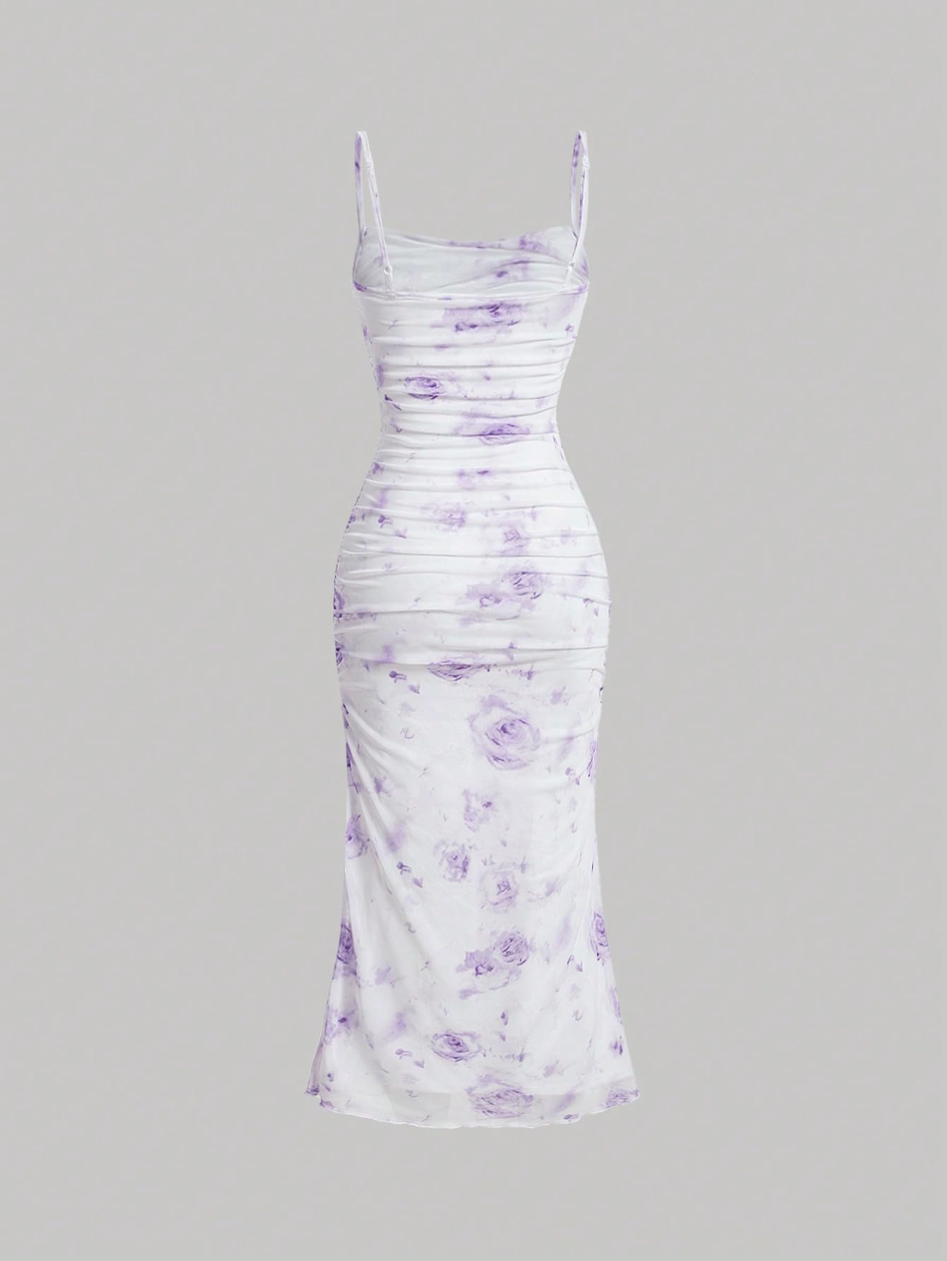 GORGLITTER Women's Floral Spring Summer Wedding Guest Dress Bridal Shower Cocktail Tea Party Beach Midi Sun Dress 2026 Purple Small