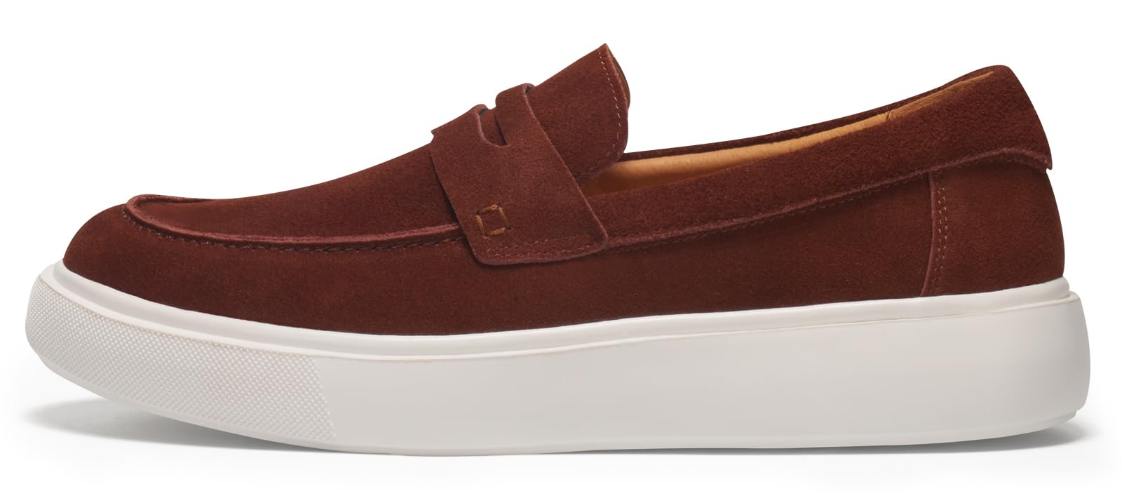 Journey West Suede Slip-on Penny Loafers Sneakers Shoes for Men Brown US 7