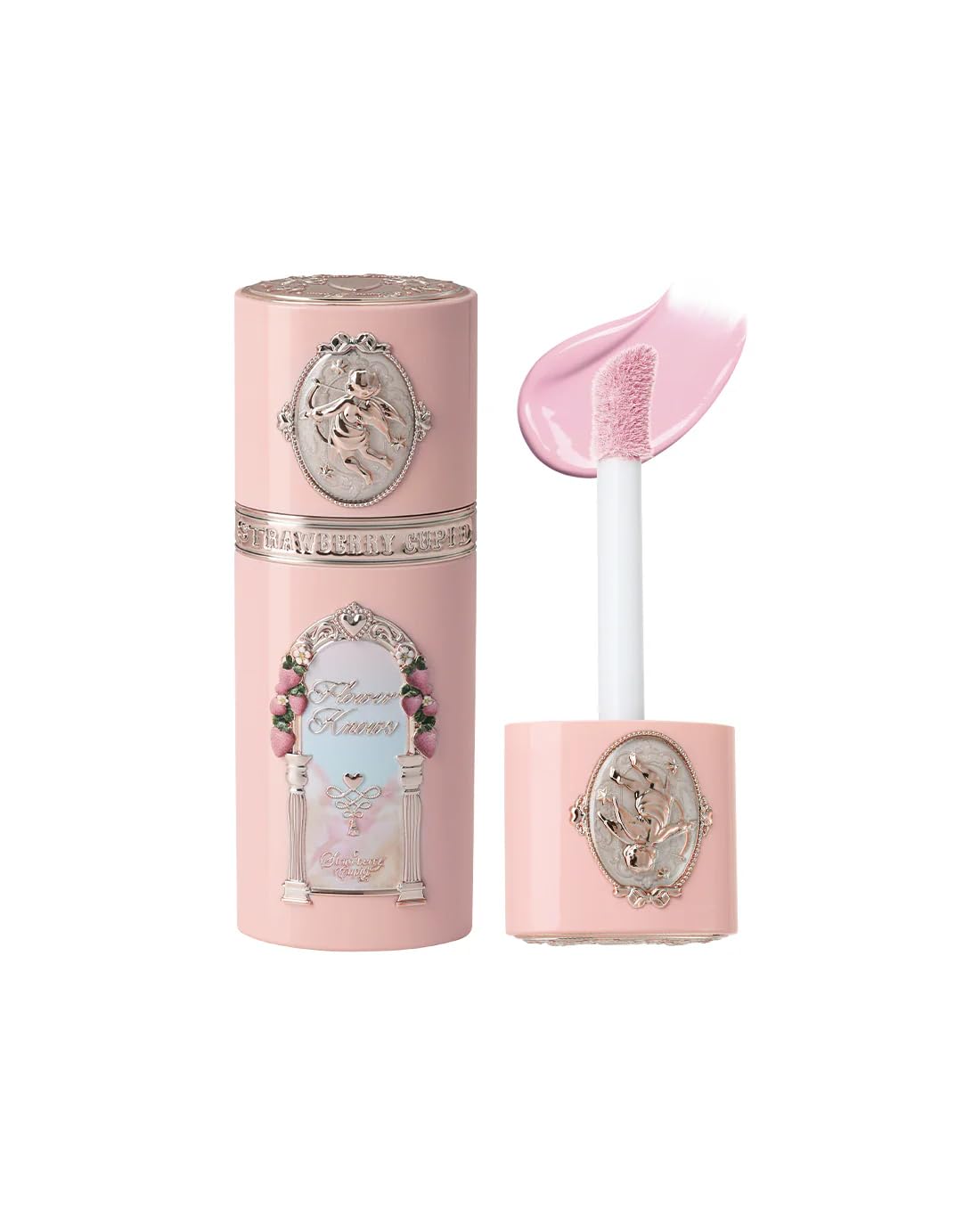 Flower Knows Strawberry Cupid All Day Glow Liquid Blush,Sweat & Water-Resistant Dewy Blush for Cheeks,Blendableand Hydrating Baby Pink Face Makeup for Women & Girls,0.25 Fl Oz(01 Frosty Strawberry)