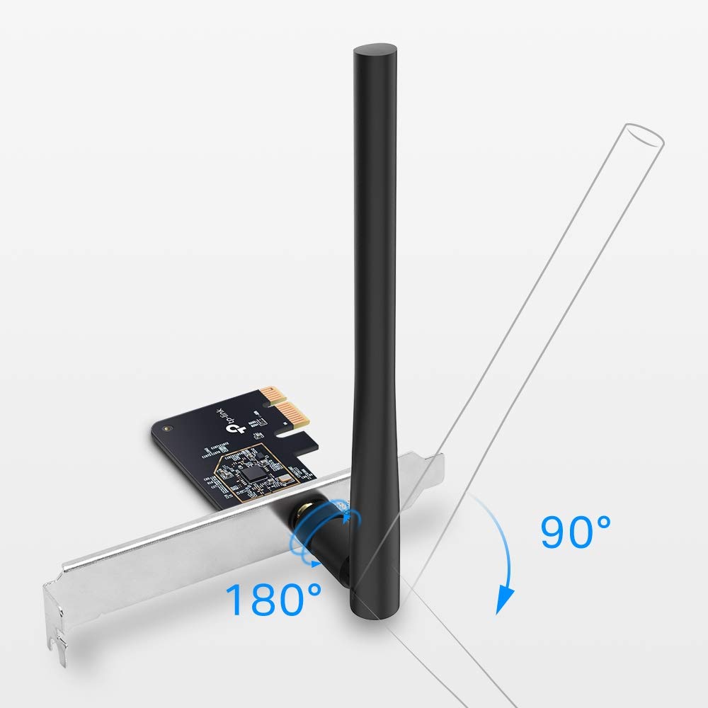 TP-Link PCIe WiFi Card AC600 for Desktop PC, Dual Band Wireless Internal Network Card(Archer T2E) High-Gain Antenna, MU-MIMO, WPA3, Low Profile, Supports Windows 10/11