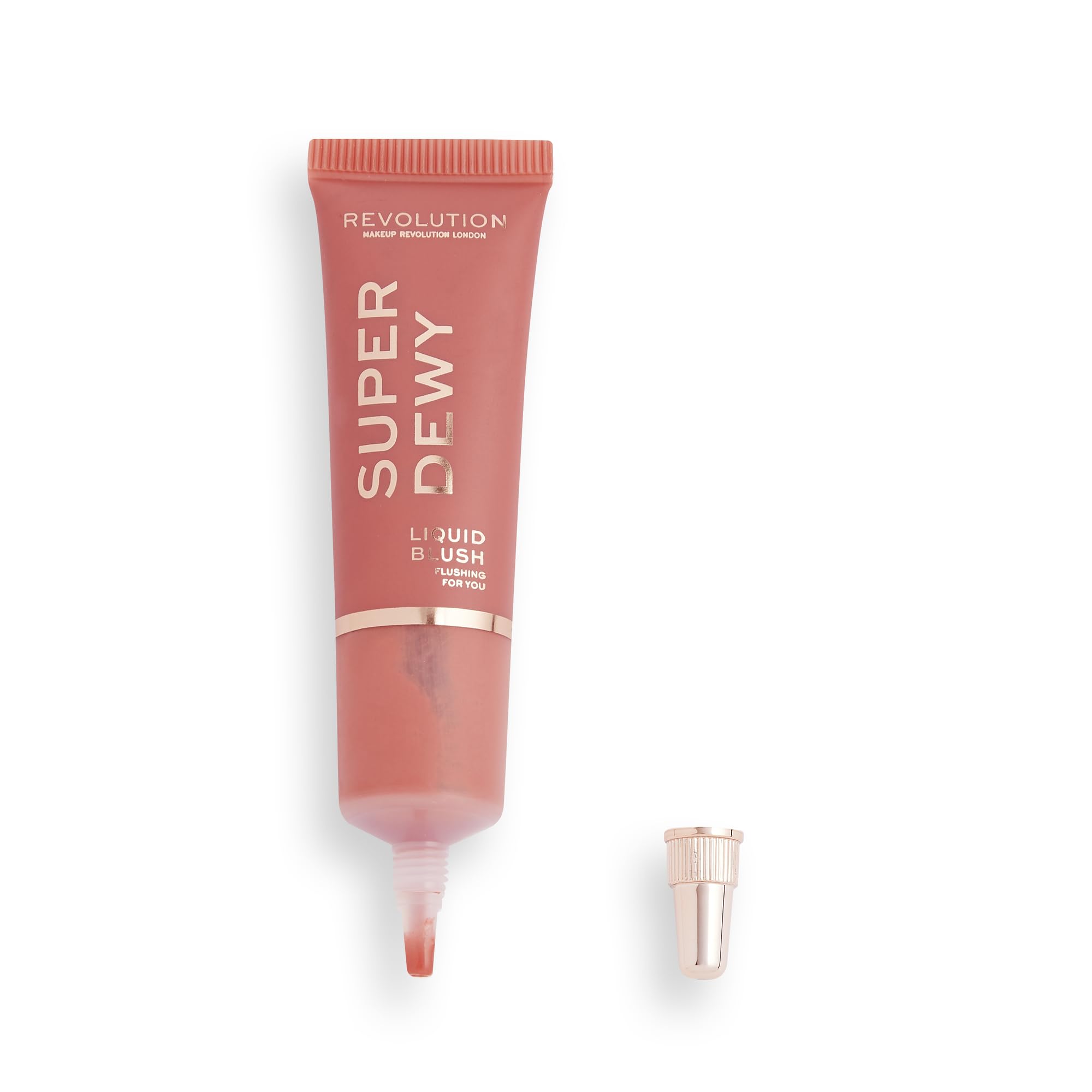 Revolution, Superdewy Liquid Blush, Richly Pigmented & Buildable, Blendable Formula, Flushing For You, 0.5 fl oz