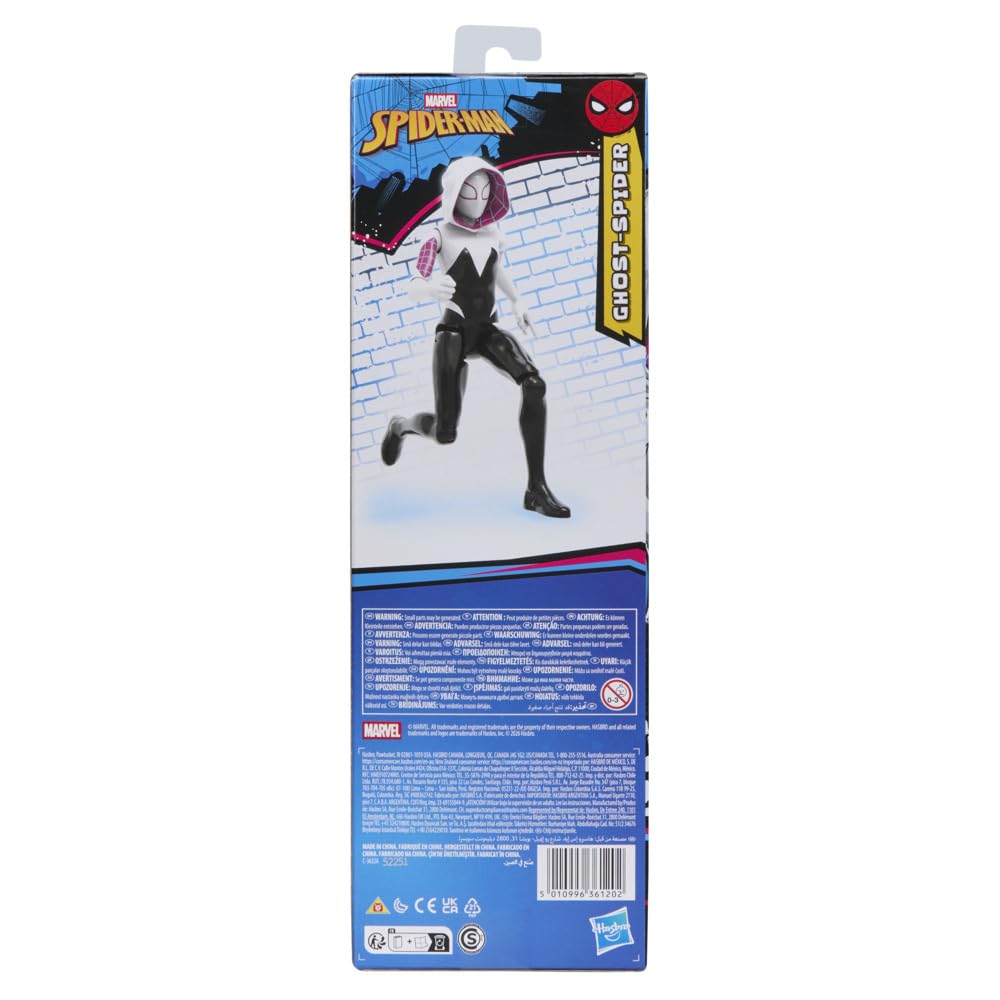 SPIDER-MAN Marvel Titan Series Ghost-Spider Action Figure, 12-Inch-Scale (30 cm) Super Hero Toys for Kids Ages 4+