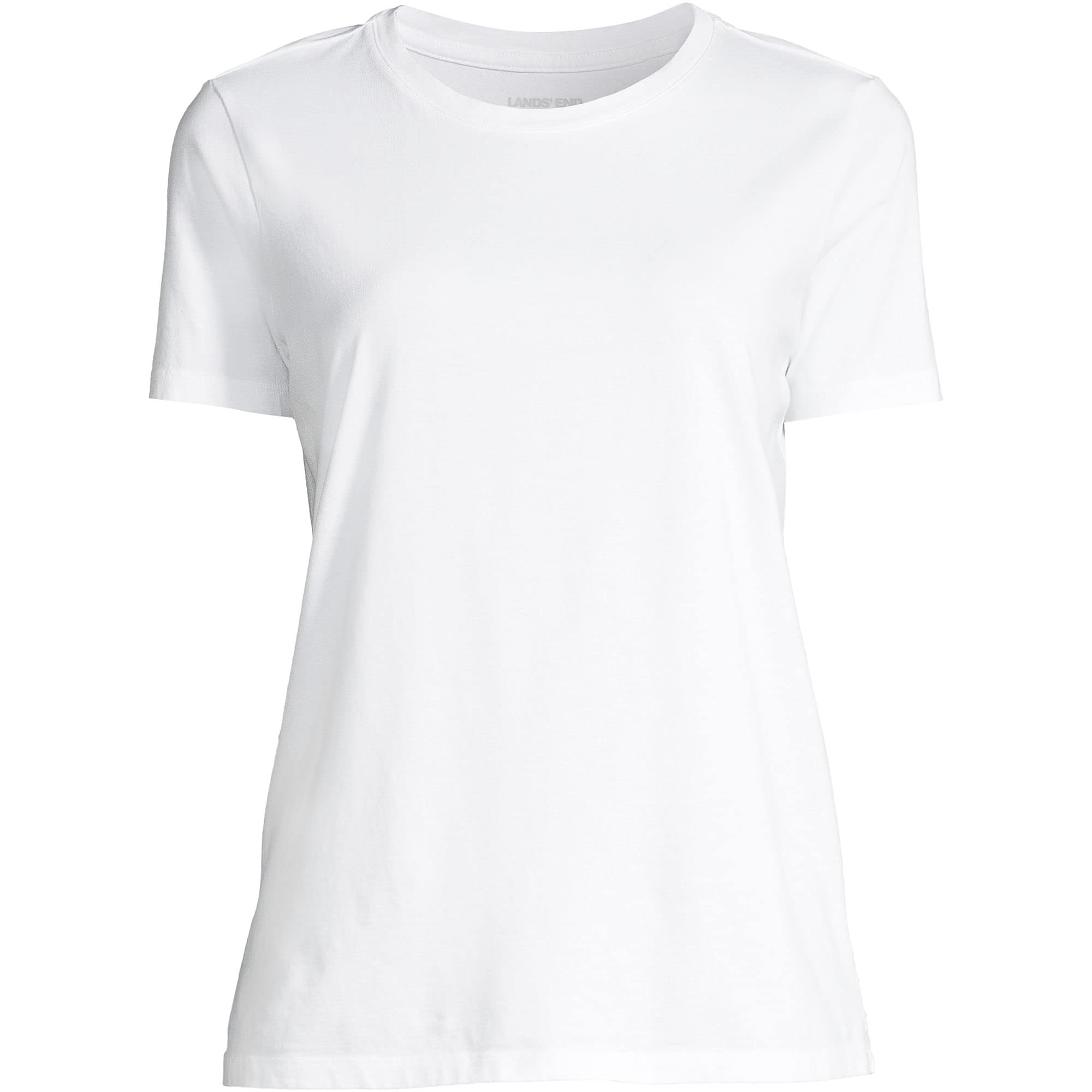 Lands' End Women's Supima Crew Neck T-Shirt X-Large White
