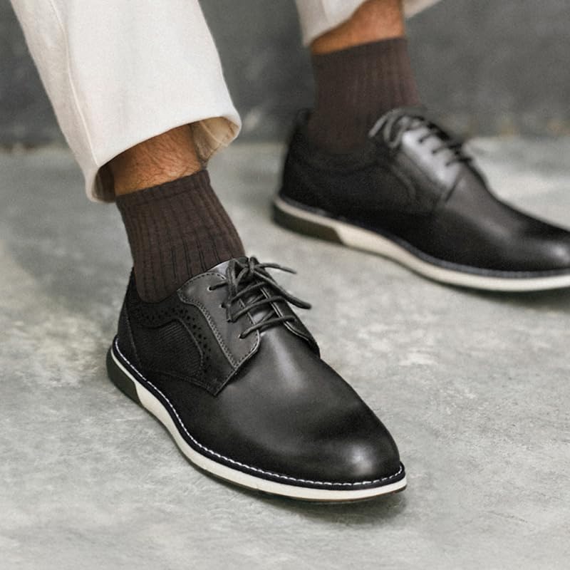 Bruno Marc Men's Casual Dress Sneaker Shoes, Business Formal Derby Plain Toe Oxfords Crossflex GentEdge,Size 13,Black,SBOX223M