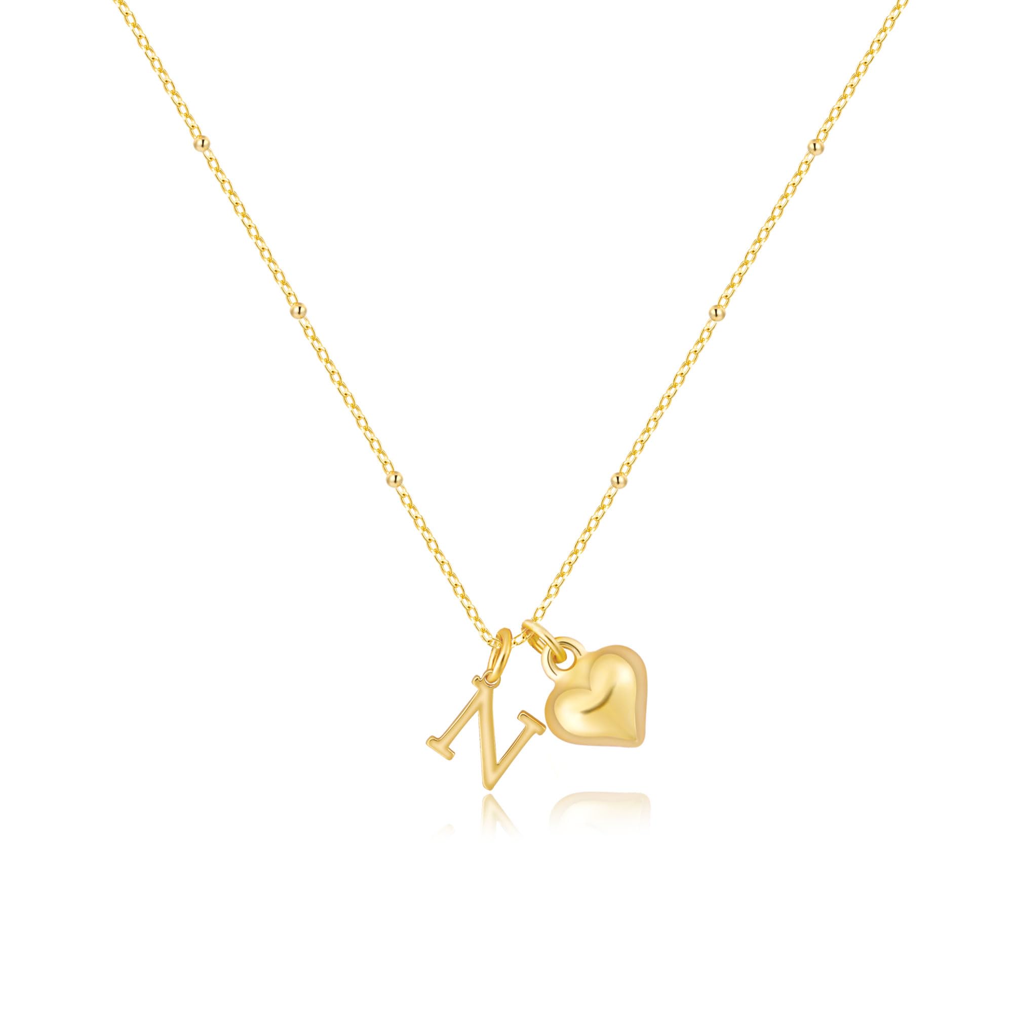 SELSHELetter Necklace for Women,Dainty Gold Initial Necklace 14K Gold Plated Cute Heart Initial Necklaces for Women Trendy Personalized Name Necklace Non Tarnish Gold Pendant Necklace Gold Jewelry