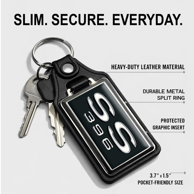 Brotherhood 1970's Compatible with Chevelle SS 396 Black Engine Emblem Design Key Chain Key Holder Key Ring For Men Heavy Duty Car Key Ring For Men and Women