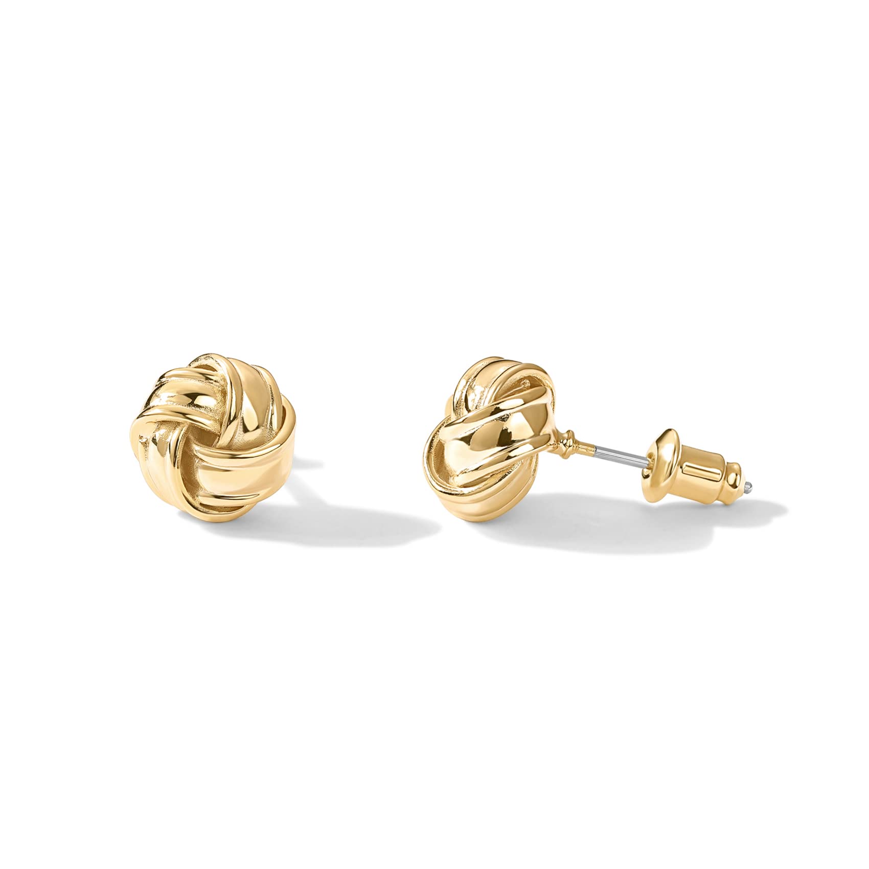 PAVOI 14K Yellow Gold Plated 925 Sterling Silver Post Love Knot Stud Earrings | Gold Earrings for Women