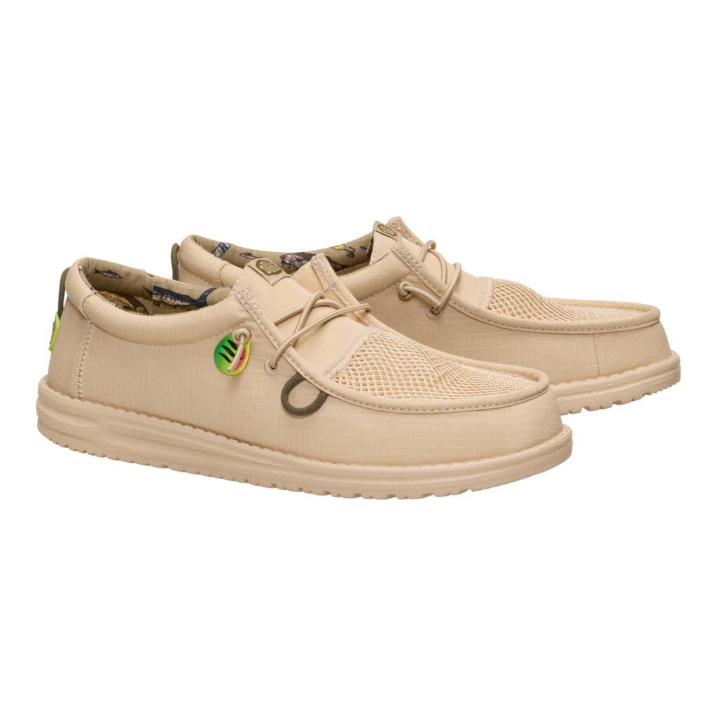 HEYDUDE Wally Bait and Tackle Natural Khaki Size 11, Mens Shoes, Slip-on Loafers, Comfortable & Light-Weight