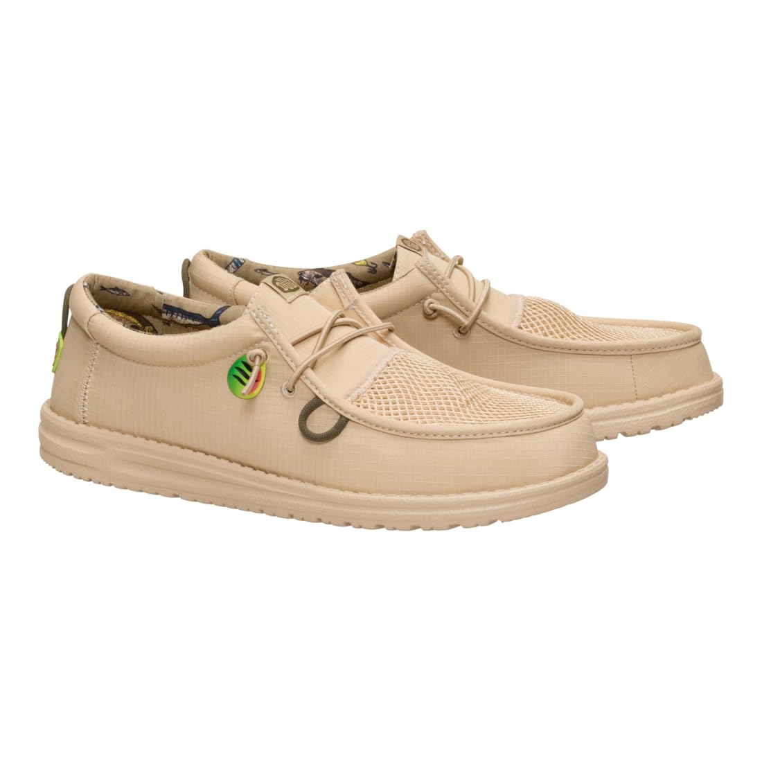 HEYDUDE Wally Bait and Tackle Natural Khaki Size 11, Mens Shoes, Slip-on Loafers, Comfortable & Light-Weight