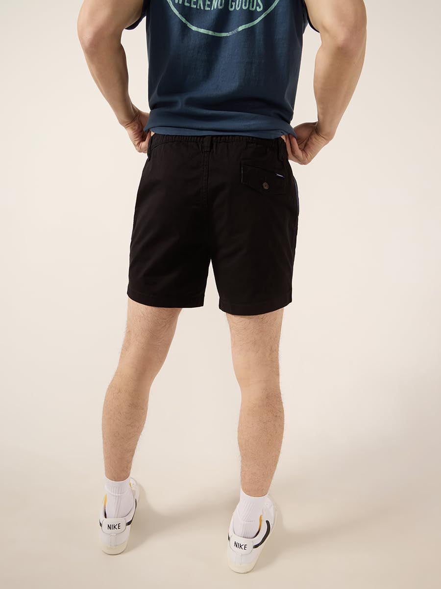 Chubbies Chino Shorts Men 5.5 Inch - Mens Shorts Casual with Elastic Waistband, Side and Back Pockets, Stretch Cotton Blend (Dark N Stormies, X-Small)