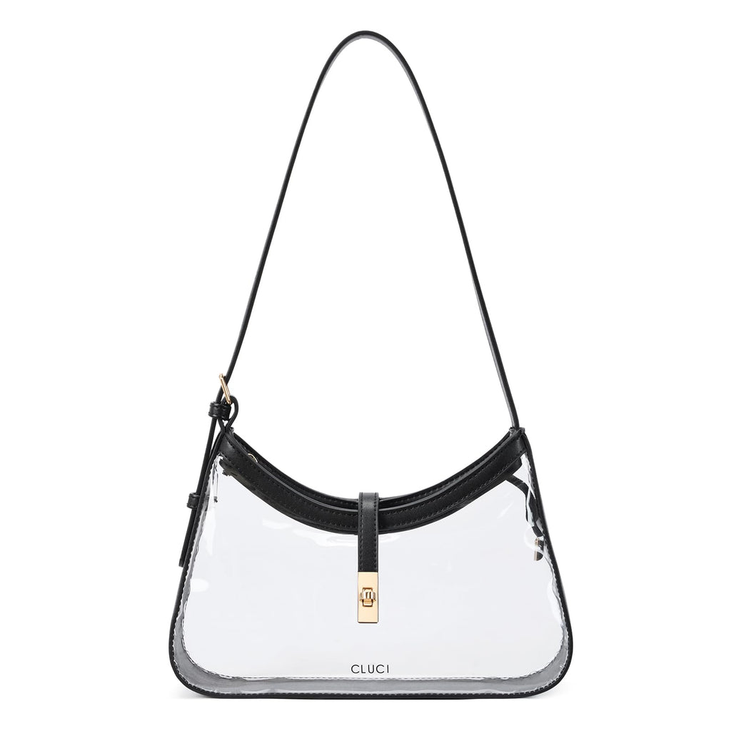 CLUCI Clear Bag for Stadium Events, Clear Purses for Women, Shoulder Bag Hobo Handbag with Adjustable Strap