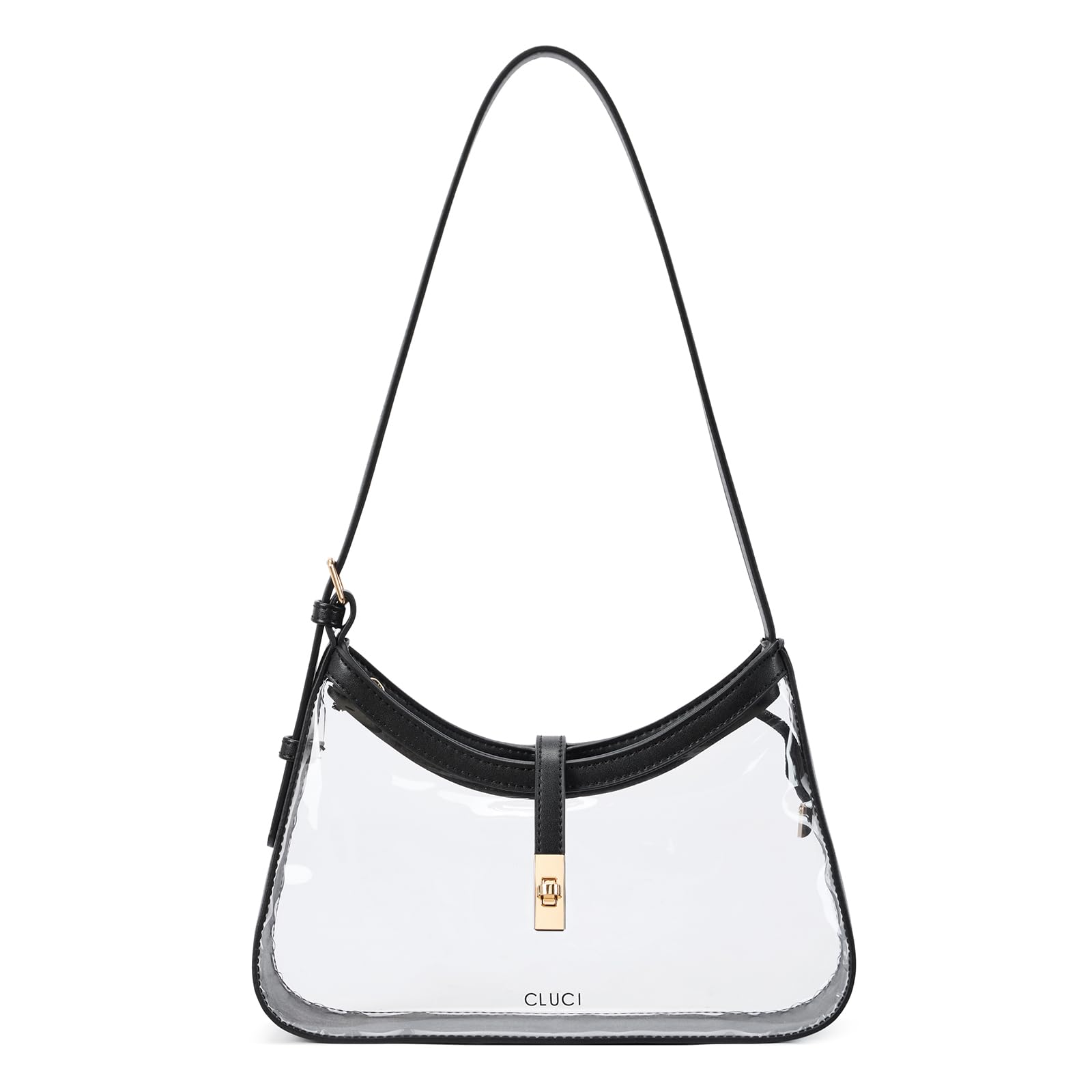 CLUCI Clear Bag for Stadium Events, Clear Purses for Women, Shoulder Bag Hobo Handbag with Adjustable Strap