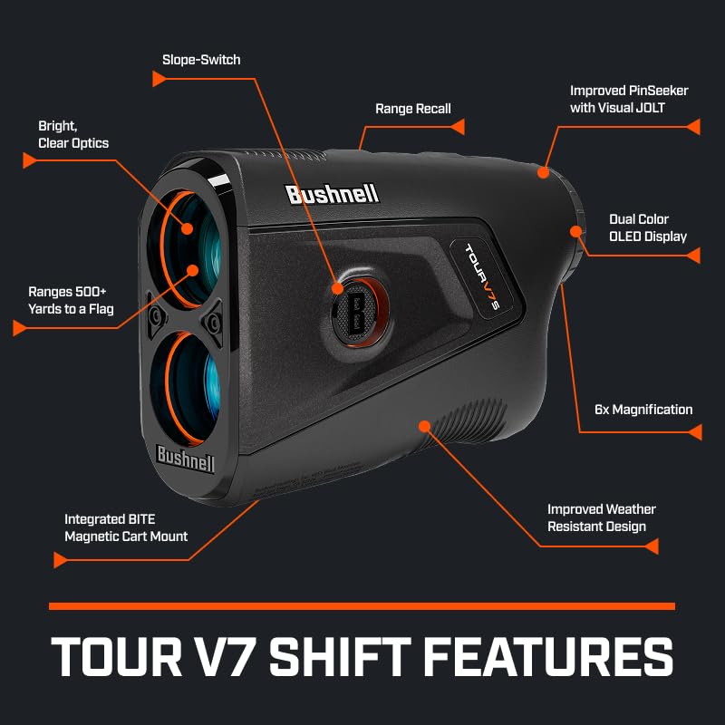 Bushnell Golf Tour V7 Shift Laser Rangefinder, Patriot Pack