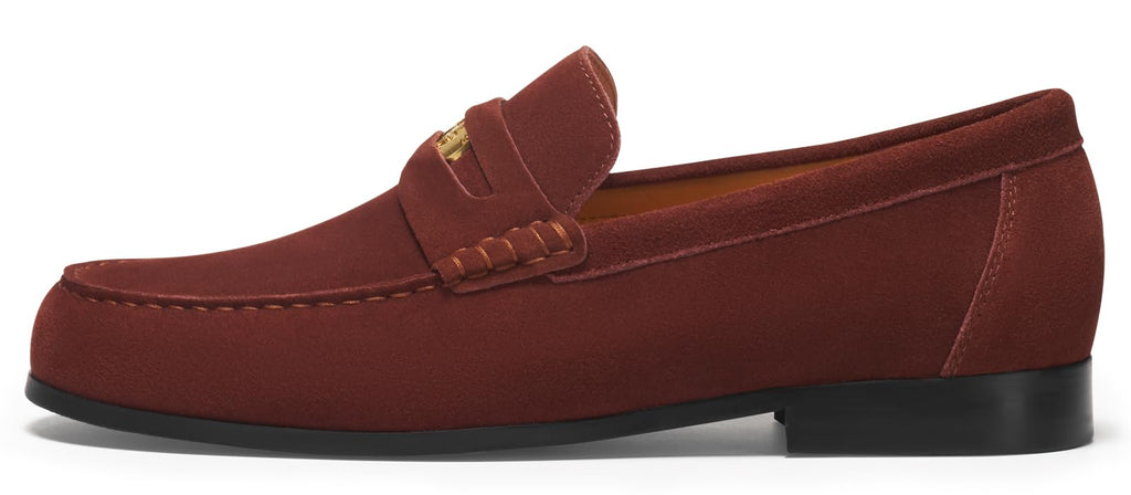 Journey West Suede Slip-on Penny Loafers Shoes for Men Brown US 9