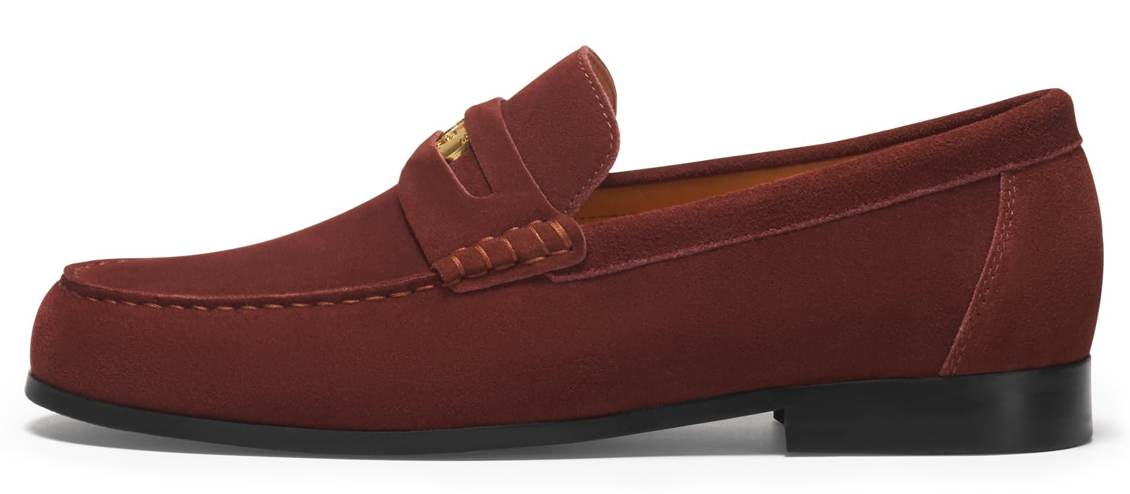 Journey West Suede Slip-on Penny Loafers Shoes for Men Brown US 9