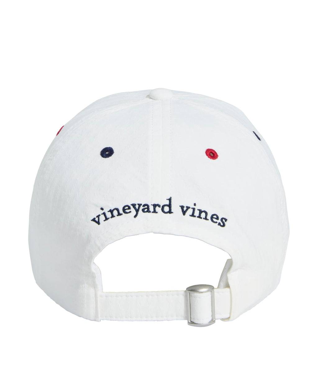 vineyard vines Harbor Seersucker Baseball Hat, White, OS