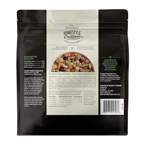 Freshpet Fresh Dog Food, Homestyle Creations Chicken & Turkey Recipe, 2lb