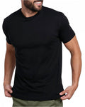 INTO THE AM Men's Plain Basic Tees - Fitted Essential Crewneck Blank T-Shirts Casual Gym Classic Short Sleeve True Fit Fashion Tshirts for Guys (Black, X-Large)