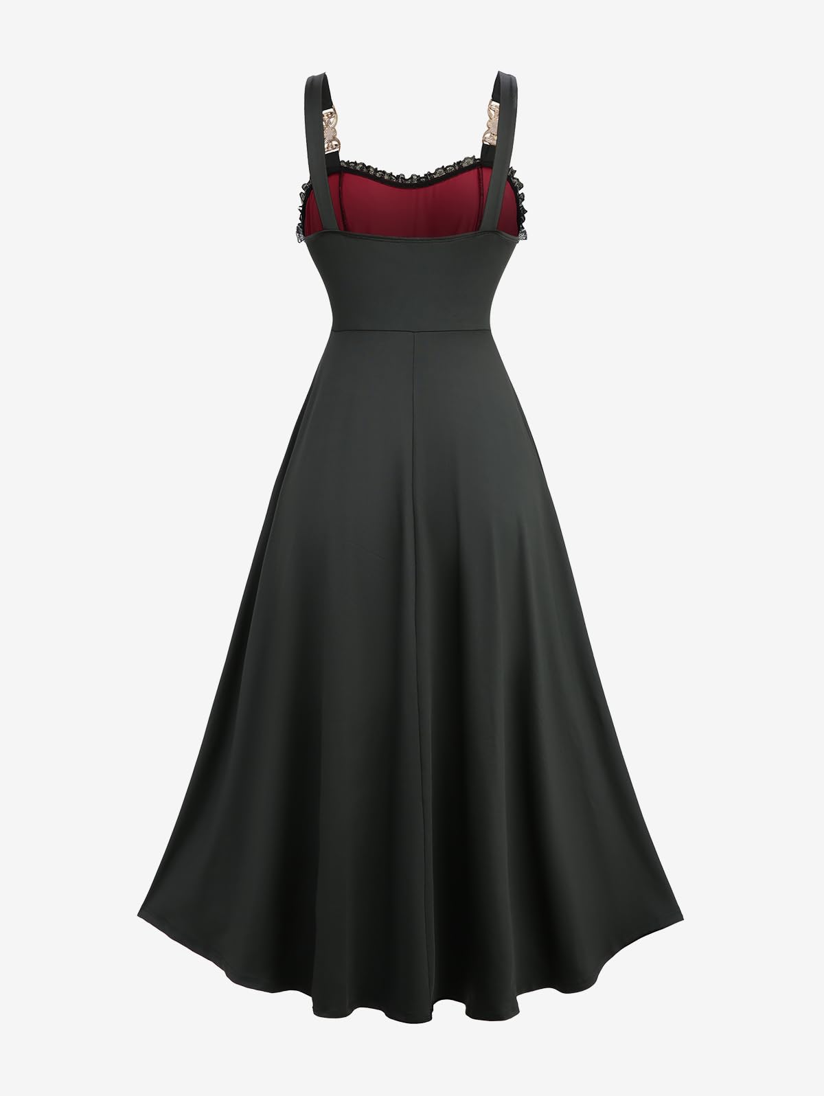 ROSE GAL Plus Size Women Halloween Costume Romantic Goth Vampire Dress Spider Web Flocking Mesh Overlay Ruffle Maxi Layered Flowy Sleeveless Tank Dress(Black/1X)