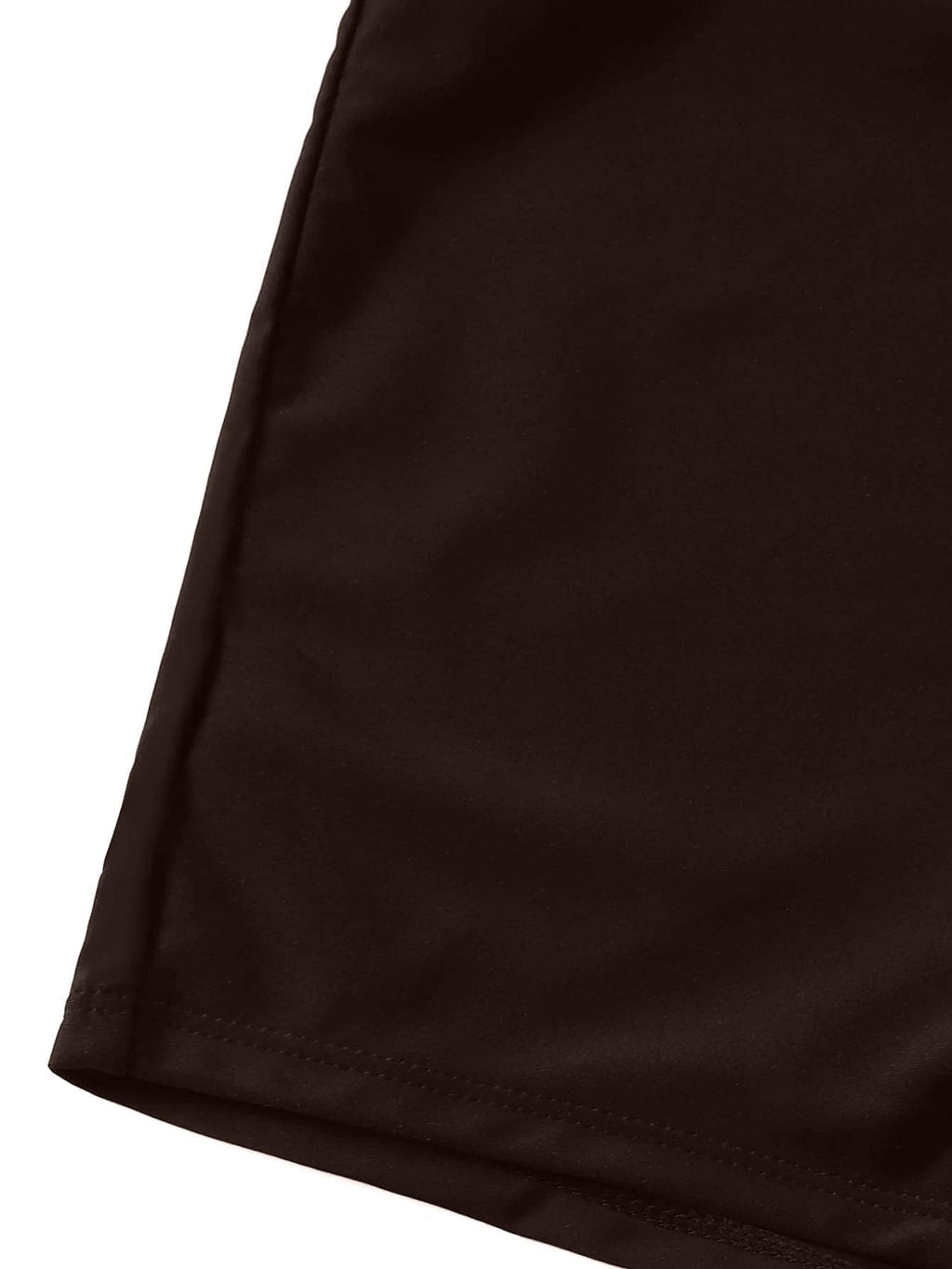 Lilosy Tummy Control Drawstring High Waisted Bikini Set String Swimsuit Spaghetti Strap Cami Top and Tie Side Shorts 2 Piece Women Bathing Suit Brown Small