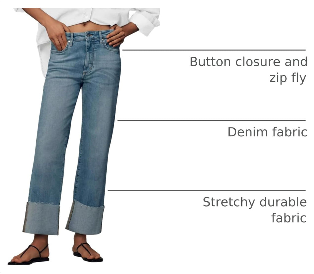 KUNMI Jeans for Women Wide Leg Baggy High Waist Boyfriends Straight Leg Stretchy Denim Pants Trendy Fall 2026 Myosotis 4