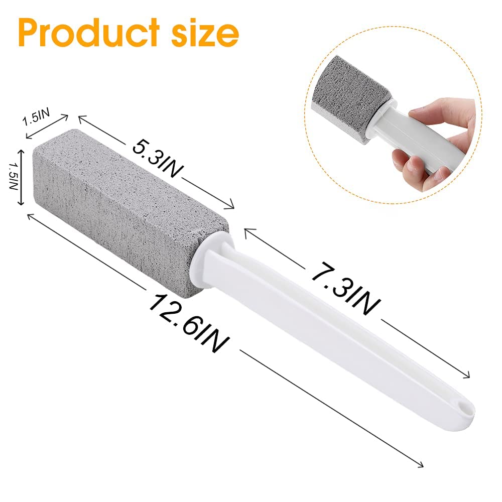 Kadden 2 Pack Toilet Cleaner Hard Water Build up Remover with Ergonomic Handle, Pumice Stone Cleanning Tool Stain Hard Water Ring Cleaner for Toilet, Pool, Bathroom, Sink