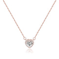 SLUYNZ 925 Sterling Silver CZ Love Choker Necklace for Women Teen Girls Sweet Heart Pendant Necklace for Her Birthday Anniversary (C-Rose Color)