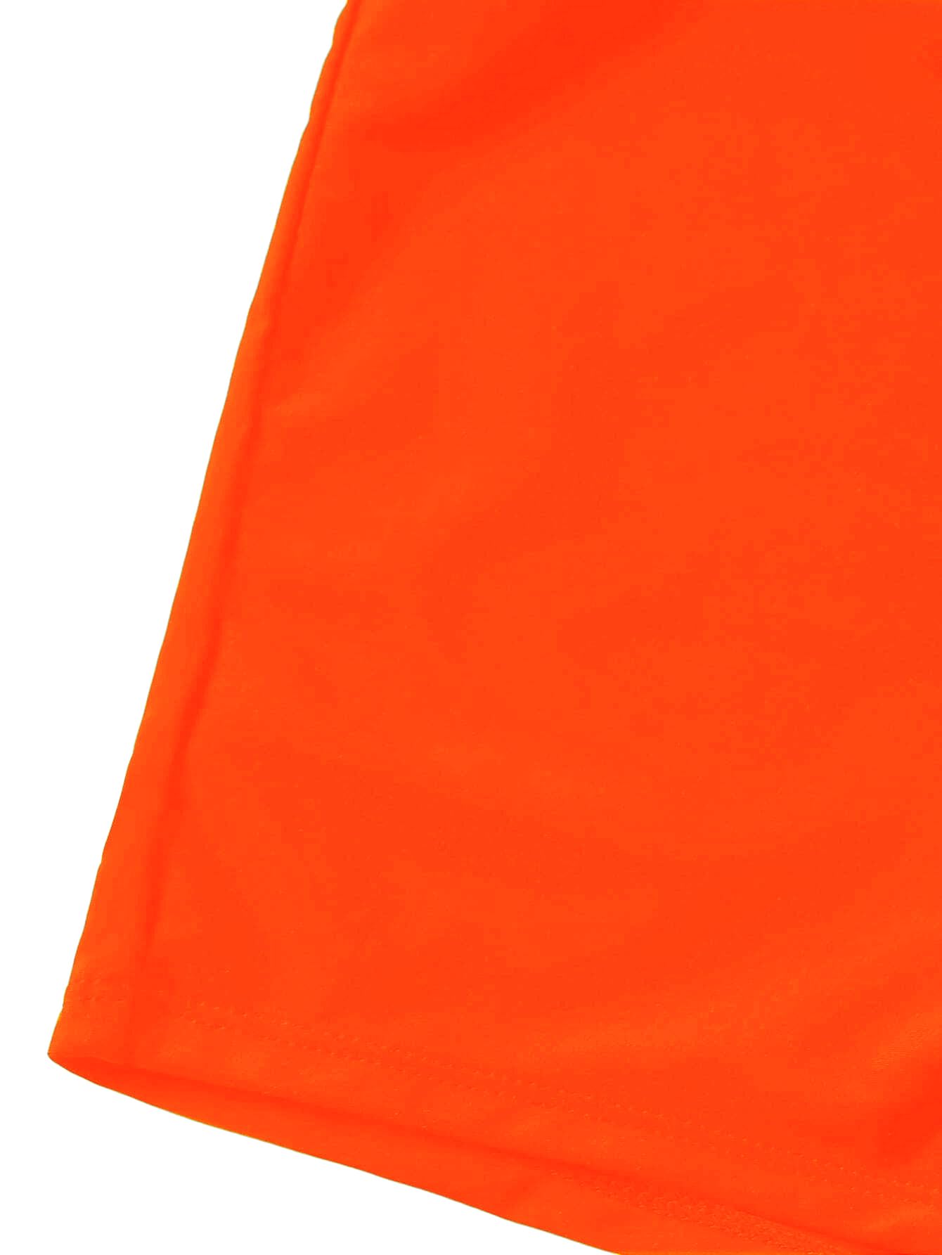 Lilosy High Waisted Tummy Control Drawstring Bikini Set String Swimsuit Cami Top and Tie Side Shorts 2 Piece Women Bathing Suit Orange Small