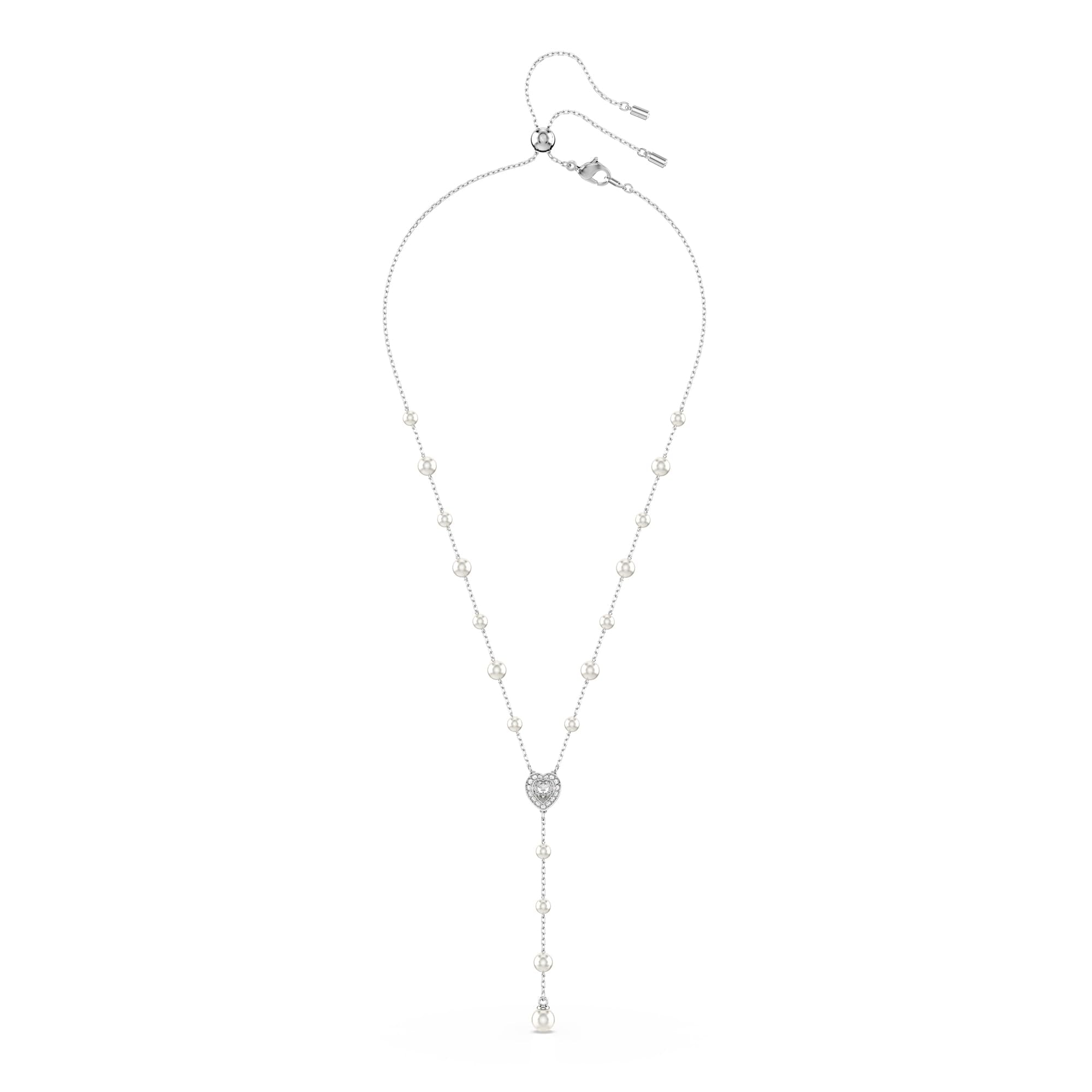 Swarovski Ariana Grande Y Style Crystal and Pearl Necklace in Rhodium Finish - Part of the Ariana Grande x Capsule Collection