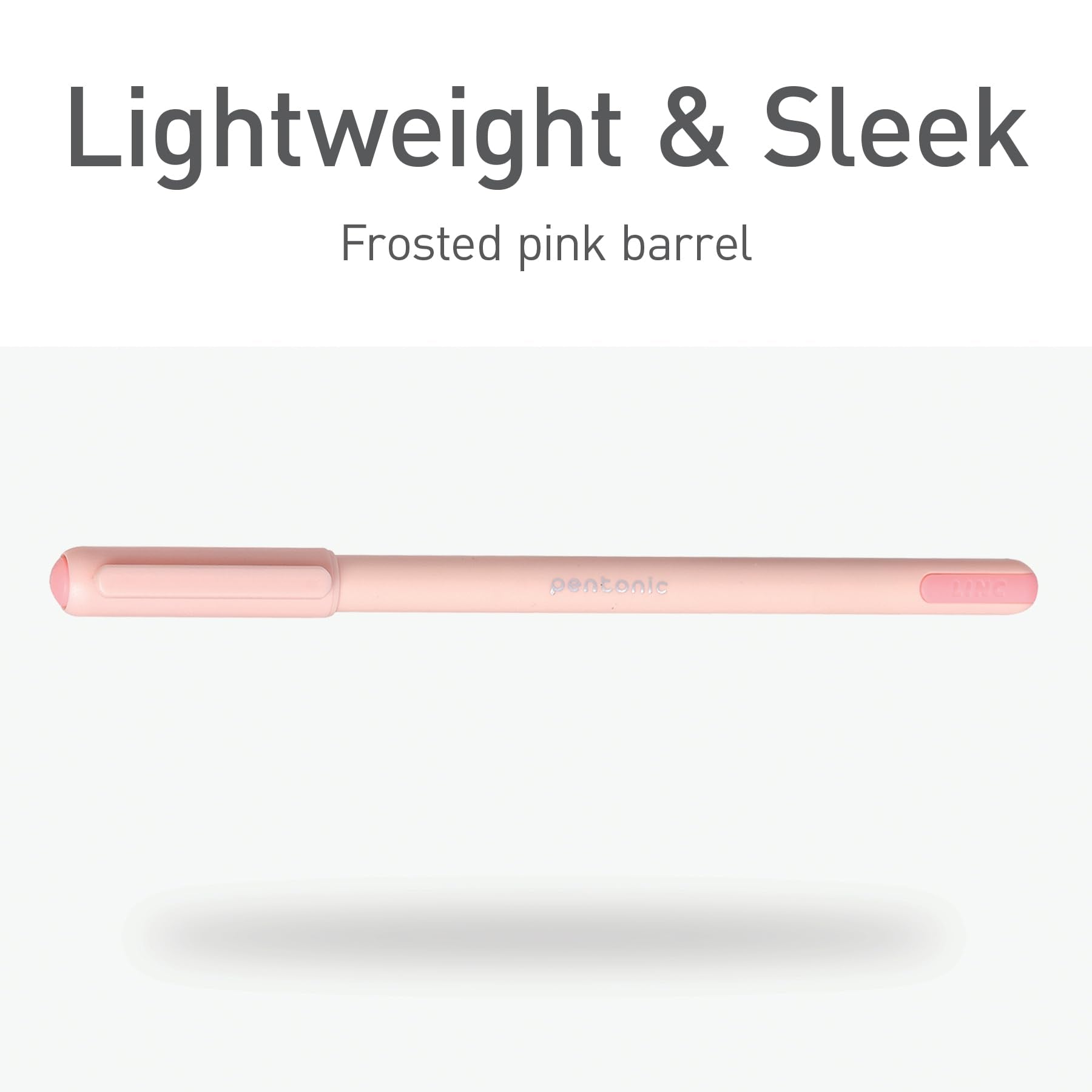 Pentonic Ballpoint Pens, 10 Count, Frosted Pale Pink Barrel with Red Ink, 0.7 mm Fine Point, Smooth Writing For Journaling & Note Taking (PEN13087)