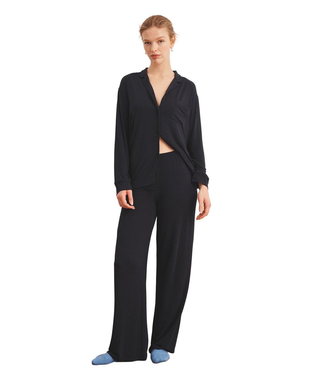 NAADAM, Breathable Button Up Modal Sleep Shirt Women's, Navy,